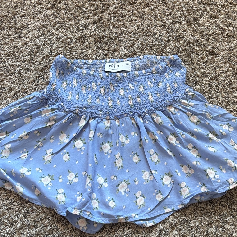 Hollister Light Blue Floral Skirt